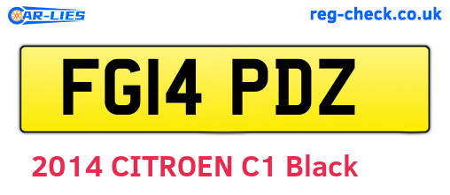 FG14PDZ are the vehicle registration plates.