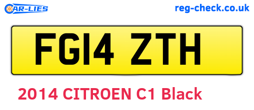 FG14ZTH are the vehicle registration plates.