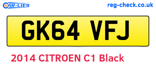 GK64VFJ are the vehicle registration plates.