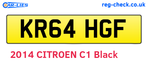KR64HGF are the vehicle registration plates.