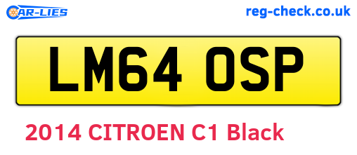 LM64OSP are the vehicle registration plates.