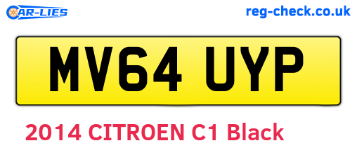 MV64UYP are the vehicle registration plates.