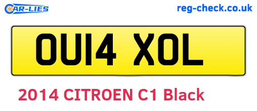 OU14XOL are the vehicle registration plates.