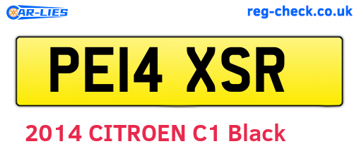 PE14XSR are the vehicle registration plates.
