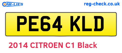 PE64KLD are the vehicle registration plates.