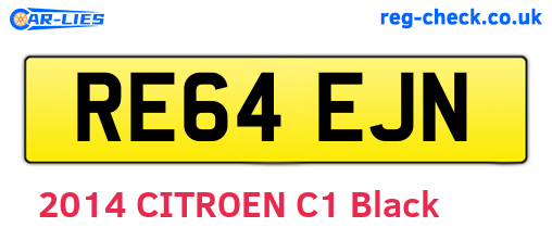 RE64EJN are the vehicle registration plates.