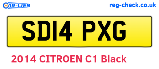 SD14PXG are the vehicle registration plates.
