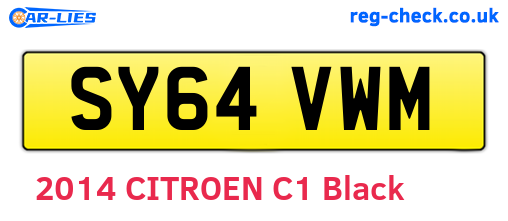SY64VWM are the vehicle registration plates.