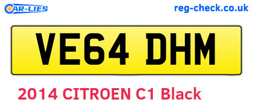 VE64DHM are the vehicle registration plates.