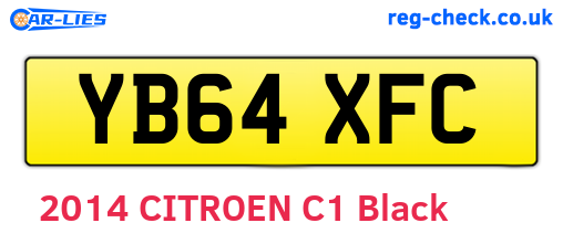 YB64XFC are the vehicle registration plates.