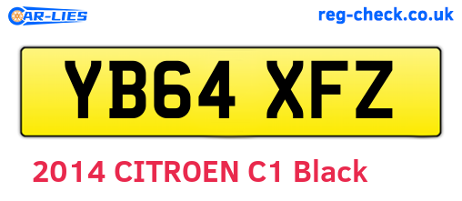 YB64XFZ are the vehicle registration plates.