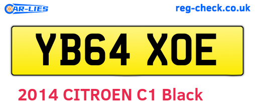 YB64XOE are the vehicle registration plates.