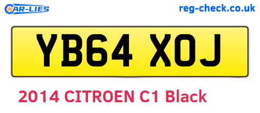 YB64XOJ are the vehicle registration plates.