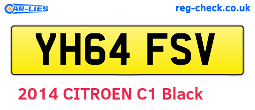 YH64FSV are the vehicle registration plates.