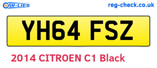 YH64FSZ are the vehicle registration plates.