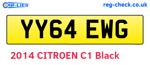 YY64EWG are the vehicle registration plates.