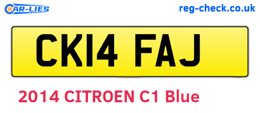CK14FAJ are the vehicle registration plates.