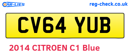 CV64YUB are the vehicle registration plates.