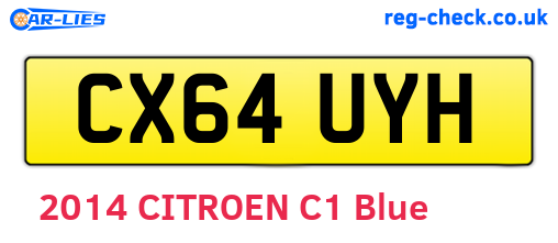 CX64UYH are the vehicle registration plates.
