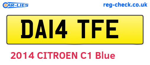 DA14TFE are the vehicle registration plates.