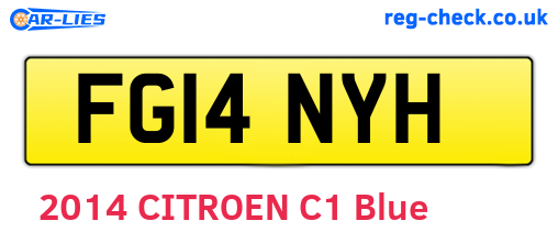 FG14NYH are the vehicle registration plates.