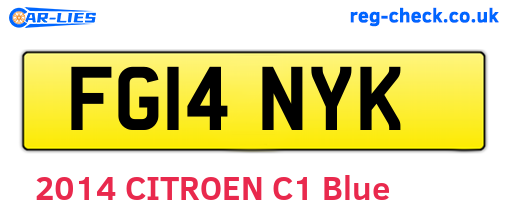 FG14NYK are the vehicle registration plates.