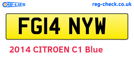 FG14NYW are the vehicle registration plates.
