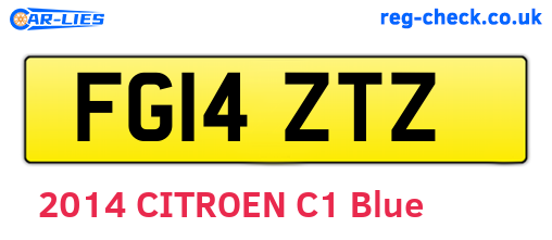 FG14ZTZ are the vehicle registration plates.