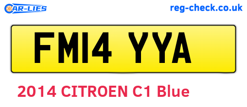 FM14YYA are the vehicle registration plates.
