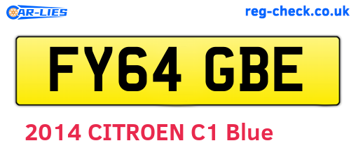 FY64GBE are the vehicle registration plates.