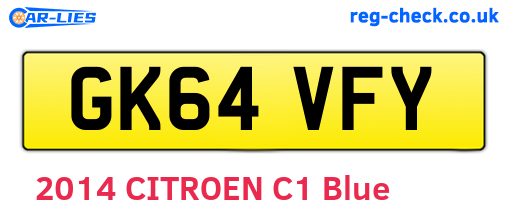 GK64VFY are the vehicle registration plates.