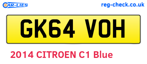 GK64VOH are the vehicle registration plates.