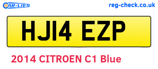 HJ14EZP are the vehicle registration plates.