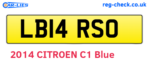LB14RSO are the vehicle registration plates.
