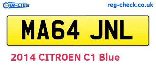 MA64JNL are the vehicle registration plates.