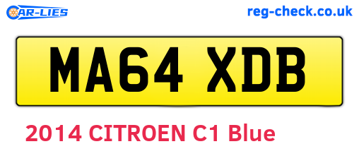 MA64XDB are the vehicle registration plates.