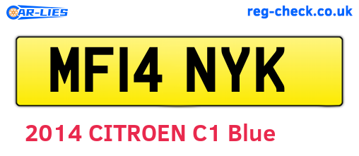 MF14NYK are the vehicle registration plates.