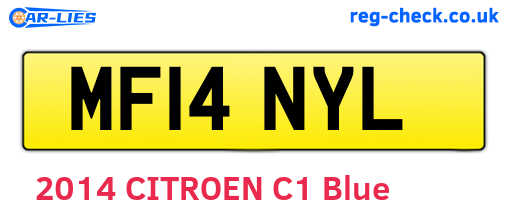 MF14NYL are the vehicle registration plates.