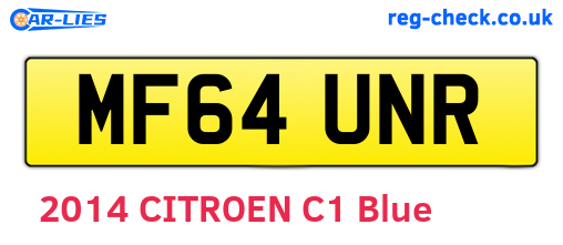 MF64UNR are the vehicle registration plates.