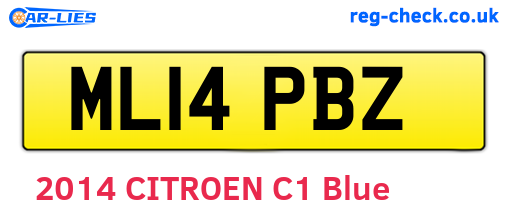 ML14PBZ are the vehicle registration plates.