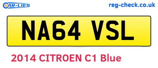 NA64VSL are the vehicle registration plates.