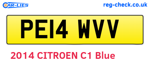 PE14WVV are the vehicle registration plates.