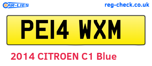 PE14WXM are the vehicle registration plates.