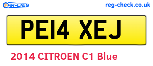 PE14XEJ are the vehicle registration plates.