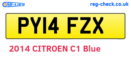 PY14FZX are the vehicle registration plates.