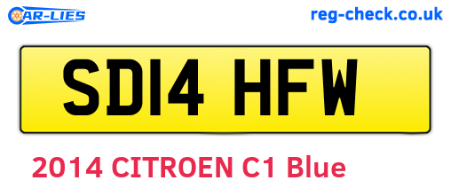 SD14HFW are the vehicle registration plates.