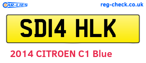 SD14HLK are the vehicle registration plates.