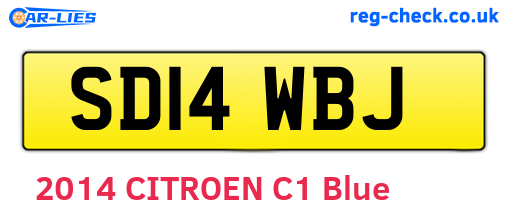 SD14WBJ are the vehicle registration plates.
