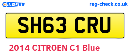 SH63CRU are the vehicle registration plates.