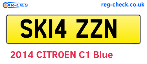 SK14ZZN are the vehicle registration plates.